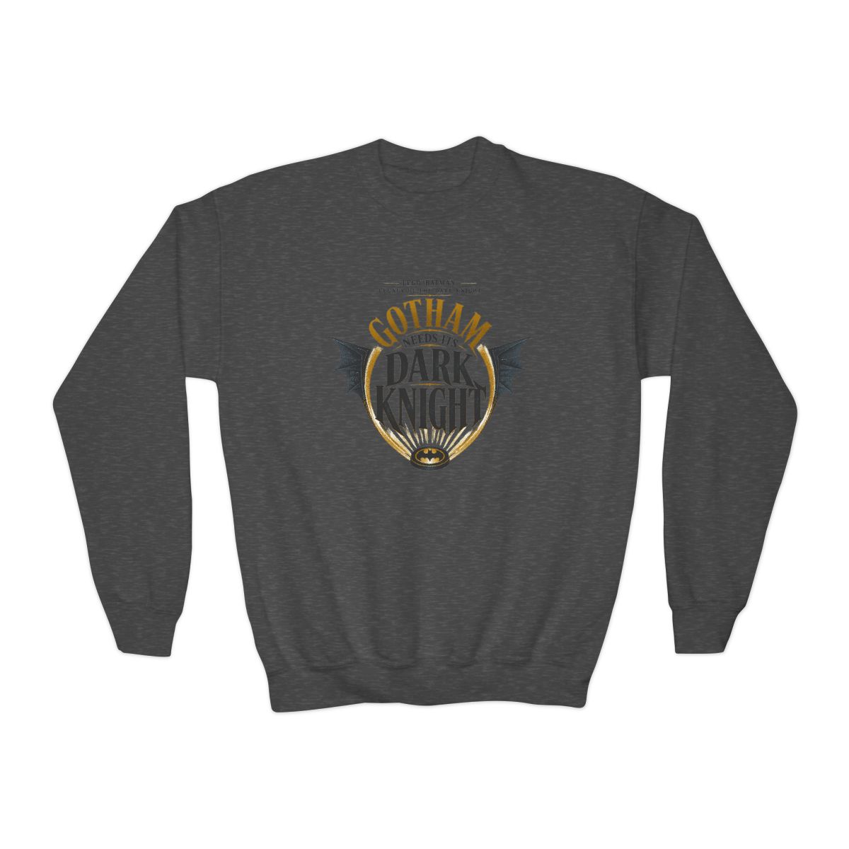 LEGO Batman: Legacy of the Dark Knight "Gotham Needs Its Dark Knight" Crewneck (Kids) - alternate angle 2, merchandise